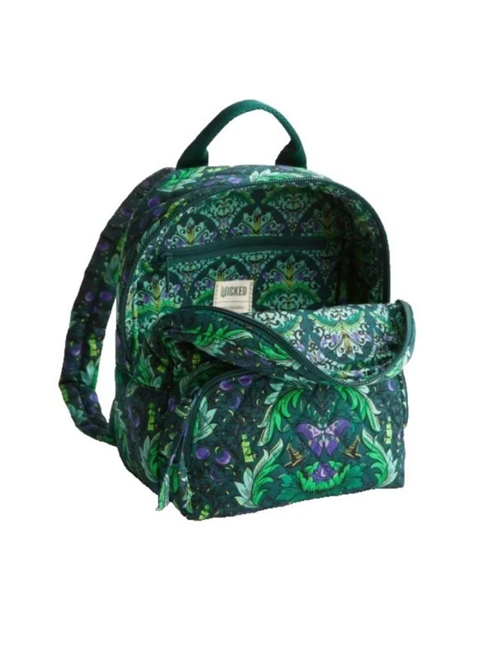 New Vera Bradley Wicked Mini Banbury Backpack NWT Green Purple Quilted